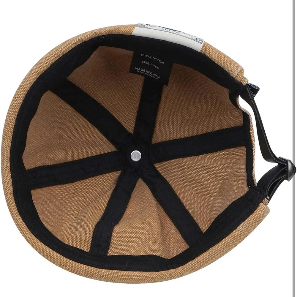 UNISEX Docker VINTAGE BRIMLESS DENIM BEIGE HAT | TRENDY Skull Cap* NEW